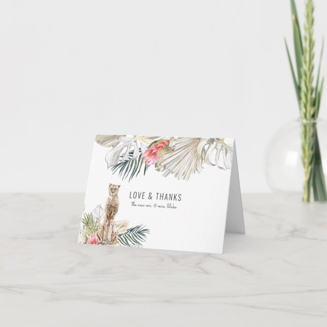 Tarjeta De Agradecimiento Boda Safari Africano. Gracias (Anverso)