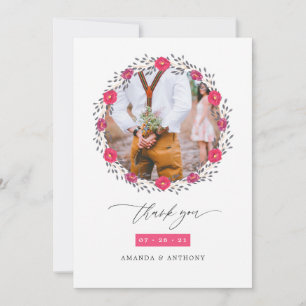 Tarjeta De Agradecimiento Boda Safari Floral