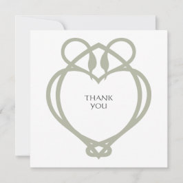 Tarjeta De Agradecimiento Boda Sage Green Celtic Irish Swan Love Knot