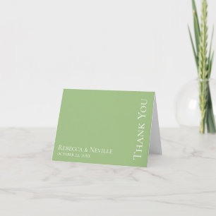 Tarjeta De Agradecimiento Boda Sage Sage Elegante Simple Gracias