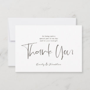 Tarjeta De Agradecimiento Boda sencilla Agradecer Estilo guión Foto