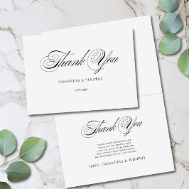 Tarjeta De Agradecimiento Boda sencillo de escritura divertida en blanco y n