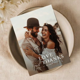 Tarjeta De Agradecimiento Boda sencillo de escritura moderna