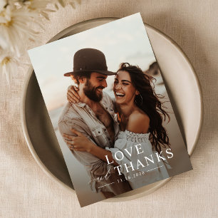 Tarjeta De Agradecimiento Boda sencillo de escritura moderna