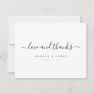 Tarjeta De Agradecimiento Boda sencillo elegante y moderno