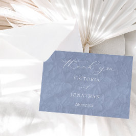 Tarjeta De Agradecimiento Boda Simple Azul Polvoriento