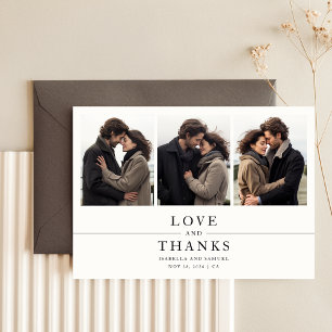 Tarjeta De Agradecimiento Boda simple de 5 fotografías