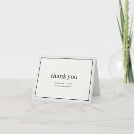 Tarjeta De Agradecimiento Boda simple de borde neutro