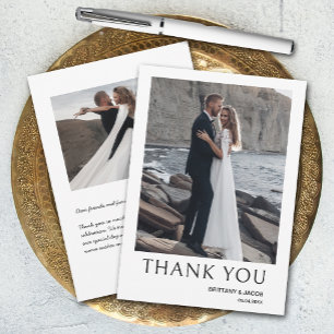 Tarjeta De Agradecimiento Boda simple de fotos