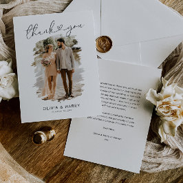 Tarjeta De Agradecimiento Boda simple de fotos