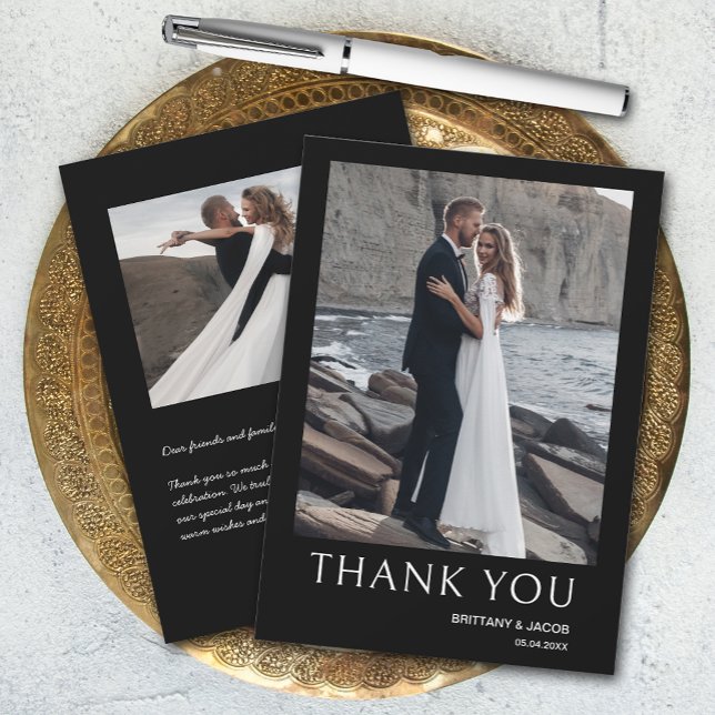 Tarjeta De Agradecimiento Boda simple de fotos (Subido por el creador)