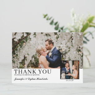 Tarjeta De Agradecimiento Boda simple de fotos