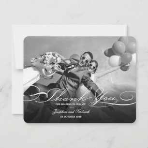 Tarjeta De Agradecimiento Boda simple de la foto elegante y elegante de la