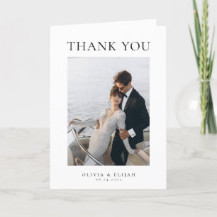 Tarjeta De Agradecimiento Boda simple elegante de fotografía W Note