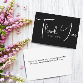 Tarjeta De Agradecimiento Boda simple en blanco y negro