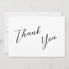 Tarjeta De Agradecimiento Boda simple minimalista en blanco y negro