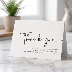 Tarjeta De Agradecimiento Boda Simple Minimalista Moderna y Elegante