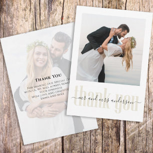 Tarjeta De Agradecimiento Boda Simple Moderno Moderno Moderno Minimalista Gr