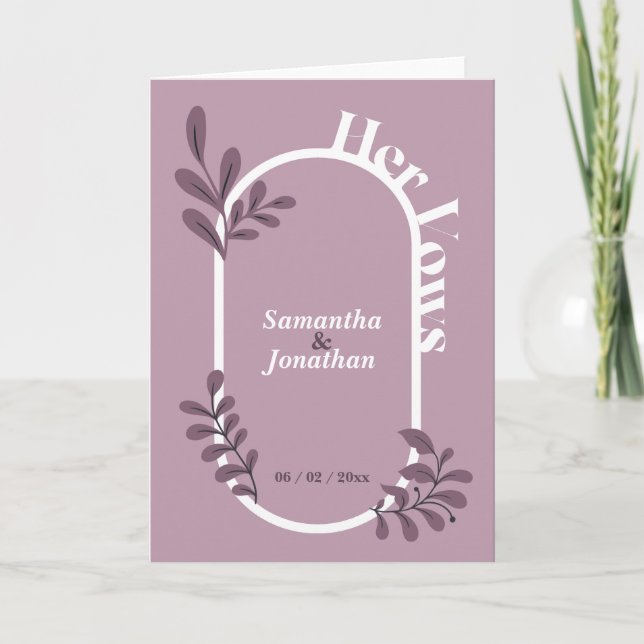 Tarjeta De Agradecimiento Boda simple rosa: su carta de votos (Anverso)