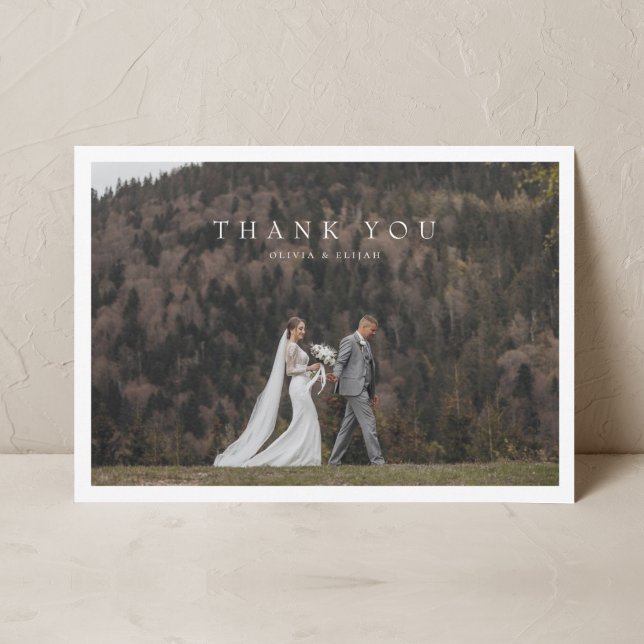Tarjeta De Agradecimiento Boda simple y elegante (Subido por el creador)