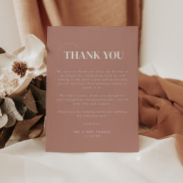 Tarjeta De Agradecimiento Boda Simple y Moderna en Rosa Polvoriento