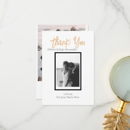 Tarjeta De Agradecimiento Boda simple y personalizado de clase minimalista