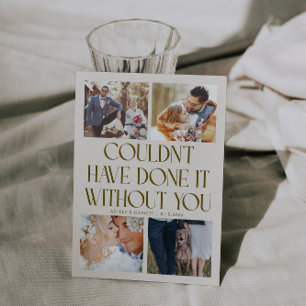 Tarjeta De Agradecimiento Boda sin ti 4 fotos crema