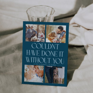 Tarjeta De Agradecimiento Boda sin ti 4 fotos turquesa