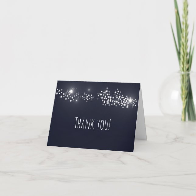 Tarjeta De Agradecimiento Boda Star Light Gracias (Anverso)