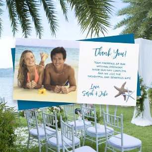 Tarjeta De Agradecimiento Boda Starfish Couple Foto Gracias Cartas