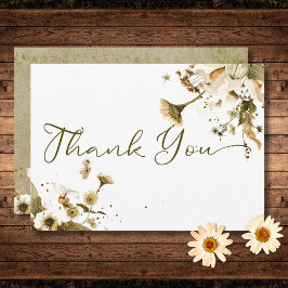 Tarjeta De Agradecimiento Boda Summer Wildflowers & Daisies