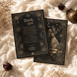 Tarjeta De Agradecimiento Boda Tarot Espeluznante Negro Gótico 