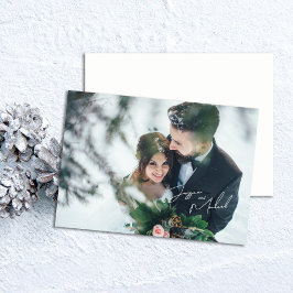 Tarjeta De Agradecimiento Boda Tema Invierno Guión Fotográfico