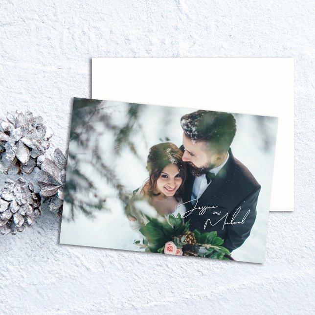 Tarjeta De Agradecimiento Boda Tema Invierno Guión Fotográfico (Subido por el creador)