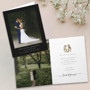 Tarjeta De Agradecimiento Boda Temático De Dinosaurios Foto Gracias