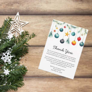 Tarjeta De Agradecimiento Boda temático de Navidades de invierno