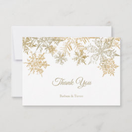 Tarjeta De Agradecimiento Boda temático de Navidades elegantes con copas de 