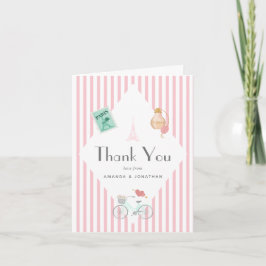 Tarjeta De Agradecimiento Boda Temático De París Gracias
