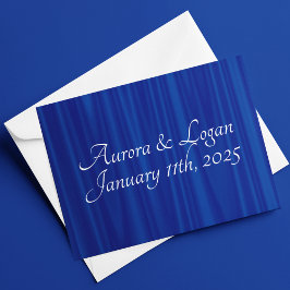 Tarjeta De Agradecimiento Boda tradicional Royal Blue "Velvet"