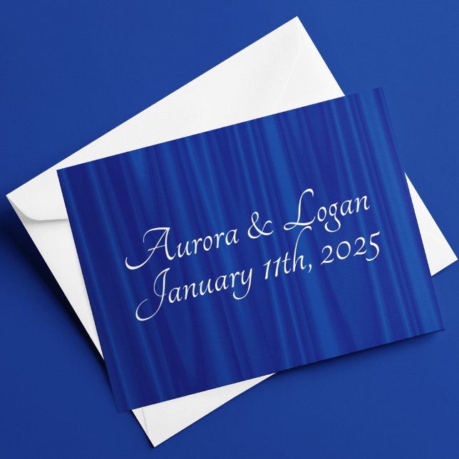 Tarjeta De Agradecimiento Boda tradicional Royal Blue "Velvet" (Subido por el creador)