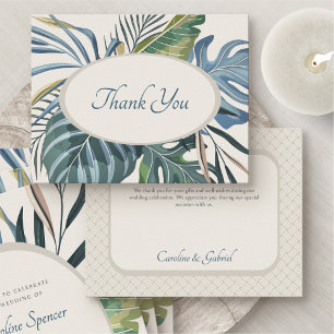 Tarjeta De Agradecimiento Boda Tropical Beach Palm
