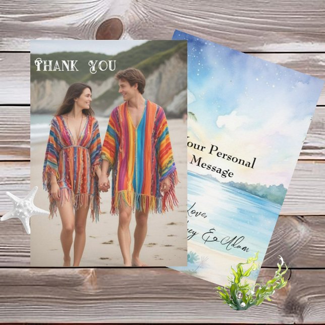 Tarjeta De Agradecimiento Boda Tropical Bliss Gracias Cartas (Subido por el creador)