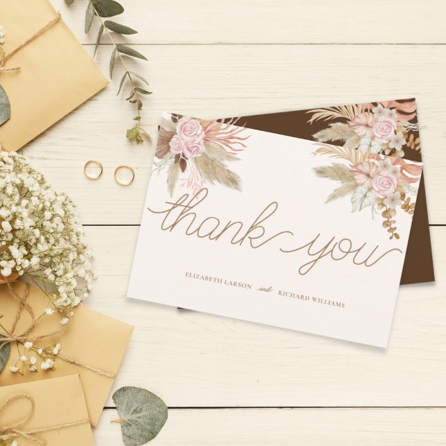 Tarjeta De Agradecimiento Boda tropical del Boho moderno exótico (Subido por el creador)