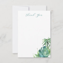 Tarjeta De Agradecimiento Boda Tropical Gracias Cartas Elegantes Palmas