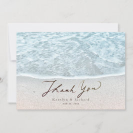 Tarjeta De Agradecimiento Boda Turquesa Azul Tropical Ocean Beach