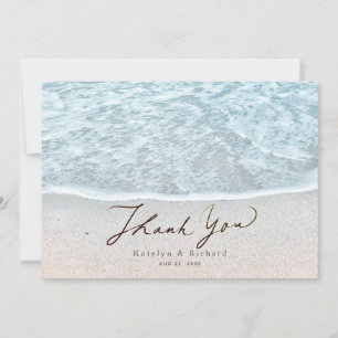 Tarjeta De Agradecimiento Boda Turquesa Azul Tropical Ocean Beach