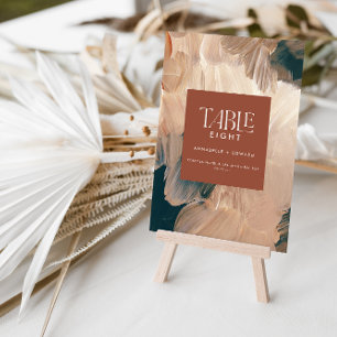 Tarjeta De Agradecimiento Boda verde azulado de terracota bohemia moderna