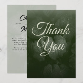 Tarjeta De Agradecimiento Boda verde elegante de primavera de la hoja verde