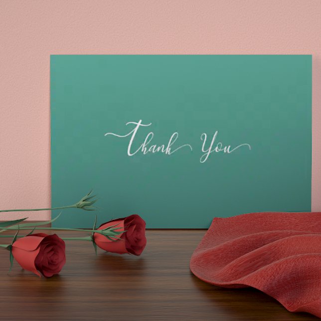 Tarjeta De Agradecimiento Boda verde esmeralda moderno (Subido por el creador)
