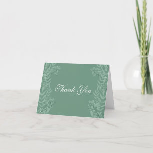 Tarjeta De Agradecimiento Boda verde sabio Vintage Botánico